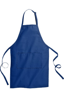 Royal BlueTwo Pocket Restaurant Quality Butcher Bib Apron with Adjustable Neck Strap - 23" W x 34" L - Item # 750-9005