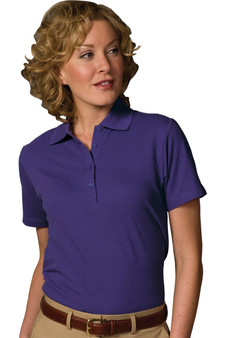 Female Cotton/Poly Pique Blend Short Sleeve Polo Shirt in Purple - Available in Female Sizes XXS  to  3XL  - Item  # 750-5500