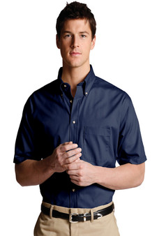 Men's Best Value Short Sleeve Uniform Work Shirt with Chest Pocket in Navy Blue - Available in Men's Sizes SMALL to 6XL-TALL Item # 750-1230