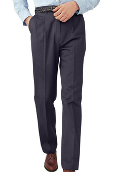 Men's Cotton Blend Pleated Front Work Pants in Navy Blue - Available in Men's Waist Sizes 28-54- Item # 750-2637