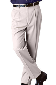 Men's Poly/Cotton Pleated Front Business Casual Pants in Sand - Available in Men's Waist Sizes 28-54- Item # 750-2610