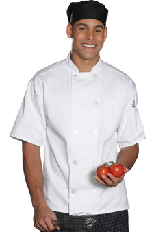 White 10-Button Short Sleeve Chef Coat Available in Unisex Sizes XS-6XL- Item # 750-3306