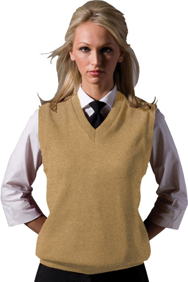 Khaki Best V-Neck Sweater Vest - Available in Unisex Sizes XS-5XL- Item # 750-561