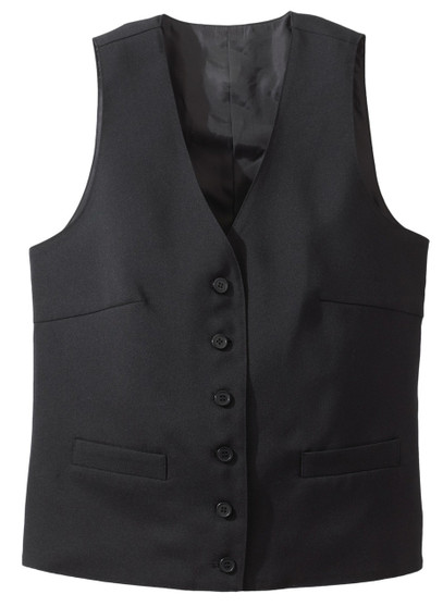 Women's V-Neck Firenza Vest in Black - Available in Female Sizes XS-3XL- Item # 750-7550
