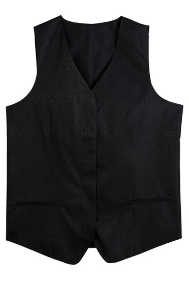 Women's Paisley Brocade Vest in Black - Available in Female Sizes XS-3XL- Item # 750-7491