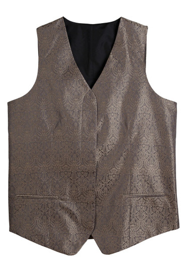 Women's Paisley Brocade Vest in Steel Grey - Available in Female Sizes XS-3XL- Item # 750-7491