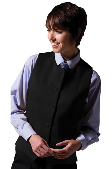 Female Bistro Vest in Black - Available in Female Sizes XS-3XL- Item # 750-7392