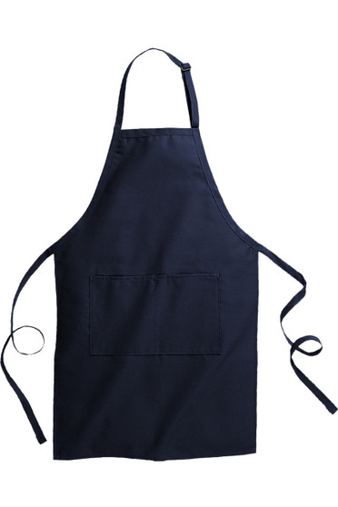 Navy BlueTwo Pocket Restaurant Quality Butcher Bib Apron with Adjustable Neck Strap - 23" W x 34" L - Item # 750-9005