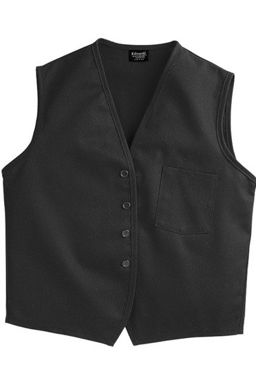 Black Vest with One Pocket and Pencil Track - Available in Unisex Sizes XS-4XL- Item # 750-4006