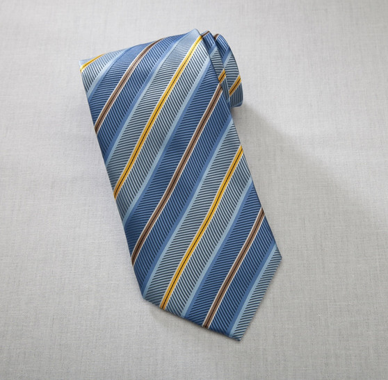  Best Value Polyester Long Tie in Navy- Striped Pattern - Item # 750- ST00