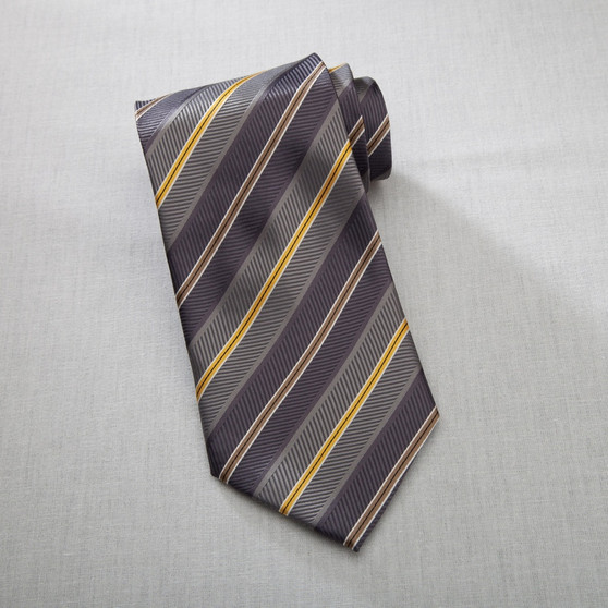 Best Value Polyester Long Tie in Charcoal- Striped Pattern - Item # 750- ST00