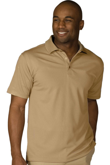 Men's Dry Mesh Hi-Performance Short Sleeve Polo Shirt in Tan - Available in Men's Sizes SMALL  to  6XL  - Item  # 750-1576