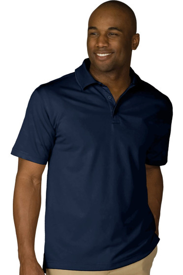 Men's Dry Mesh Hi-Performance Short Sleeve Polo Shirt in Navy Blue - Available in Men's Sizes SMALL  to  6XL  - Item  # 750-1576