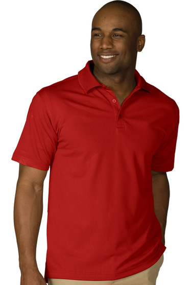 Men's Dry Mesh Hi-Performance Short Sleeve Polo Shirt in Red - Available in Men's Sizes SMALL  to  6XL  - Item  # 750-1576