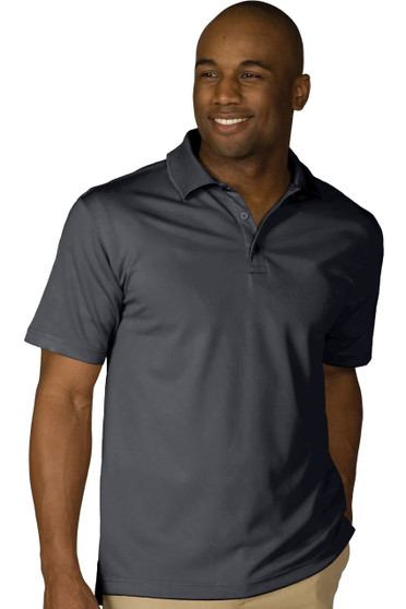 Men's Dry Mesh Hi-Performance Short Sleeve Polo Shirt in Steel Grey - Available in Men's Sizes SMALL  to  6XL  - Item  # 750-1576