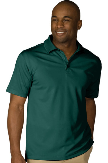 Men's Dry Mesh Hi-Performance Short Sleeve Polo Shirt in Hunter Green - Available in Men's Sizes SMALL  to  6XL  - Item  # 750-1576