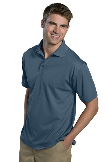 Men's Dry Mesh Hi-Performance Short Sleeve Polo Shirt in Slate Blue - Available in Men's Sizes SMALL  to  6XL  - Item  # 750-1576