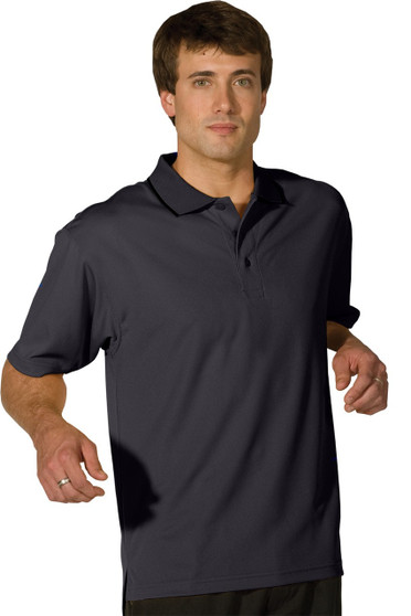 Men's Dry Mesh Hi-Performance Tip Collar Short Sleeve Polo Shirt in Steel Grey - Available in Men's Sizes SMALL  to  6XL  - Item  # 750-1575