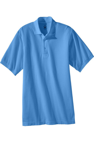 Men's Cotton/Poly Pique Blend Short Sleeve Polo Shirt in Marina Blue - Available in Men's Sizes SMALL to  6XL  Item  # 750-1500