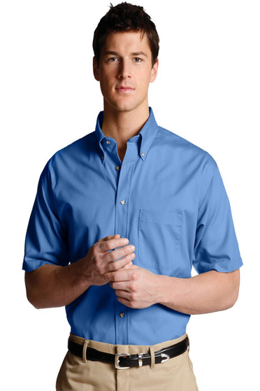 Men's Best Value Short Sleeve Uniform Work Shirt with Chest Pocket in French Blue - Available in Men's Sizes SMALL to 6XL-TALL Item # 750-1230