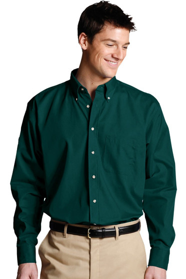 Men's Best Value Long Sleeve Uniform Work Shirt with Chest Pocket in Dark Teal  - Available in Men's Sizes SMALL to 6XL-TALL Item # 750-1280