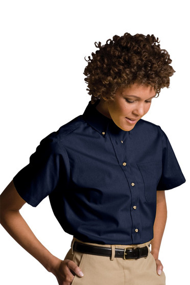 Ladies Best Value Short Sleeve Uniform Work Shirt with Chest Pocket in Navy Blue - Available in Female Sizes XXS  to  3XL  - Item  # 750-5230