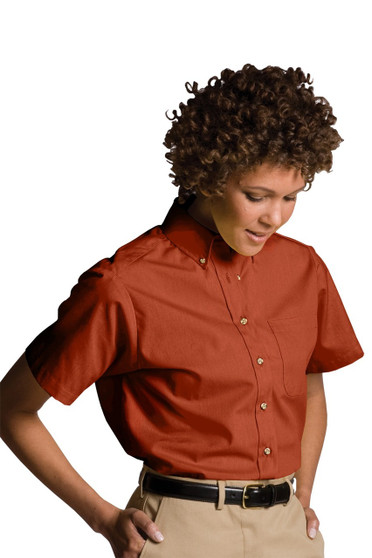Ladies Best Value Short Sleeve Uniform Work Shirt with Chest Pocket in Rust - Available in Female Sizes XXS  to  3XL  - Item  # 750-5230