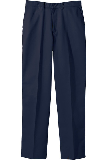 Men's Poly/Cotton Flat Front Work Pants in Navy Blue - Available in Men's Waist Sizes 28-54- Item # 750-2570