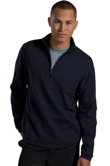 Fine Gauge Quarter Zip Sweater in Navy - Available in Unisex Sizes XS-5XL- Item # 750- 4072