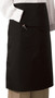  Black-In Set One Pocket Restaurant Quality Long Bistro Apron - 28" W x 33" L - Item # 750-9013