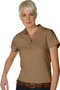 Female Dry Mesh Hi-Performance Short Sleeve Polo Shirt in Tan - Available in Female Sizes XXS  to  3XL  - Item  # 750-5576