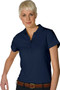 Female Dry Mesh Hi-Performance Short Sleeve Polo Shirt in Navy Blue - Available in Female Sizes XXS  to  3XL  - Item  # 750-5576