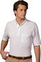 Unisex Cotton/Poly Pique Blend Short Sleeve Polo Shirt with Chest Pocket in White - Available in Unisex Sizes XXS to  6XL  Item  # 750-1505