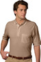 Unisex Cotton/Poly Pique Blend Short Sleeve Polo Shirt with Chest Pocket in Tan - Available in Unisex Sizes XXS to  6XL  Item  # 750-1505