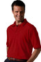 Men's Cotton/Poly Pique Blend Short Sleeve Polo Shirt in Red with Black Tipped Collar and Cuffs - Available in Men's Sizes SMALL to  6XL  Item  # 750-1510