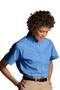 Ladies Best Value Short Sleeve Uniform Work Shirt with Chest Pocket in French Blue - Available in Female Sizes XXS  to  3XL  - Item  # 750-5230