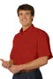 Men's Lightweight Short Sleeve Poplin Uniform Work Shirt with Chest Pocket in Red  - Available in Men's Sizes SMALL to 6XL-TALL Item # 750-1245