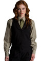 Women's Satin Shawl Lapel Vest in Black - Available in Female Sizes XS-3XL- Item # 750-7495