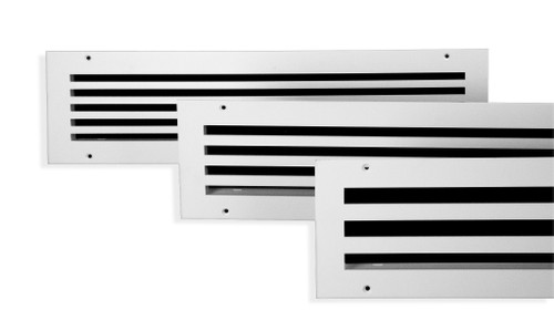 Linear Slot Diffuser Return (White) - 19.5" x 4.25" opening size (21.5” x 6.25” overall),  With mounting holes