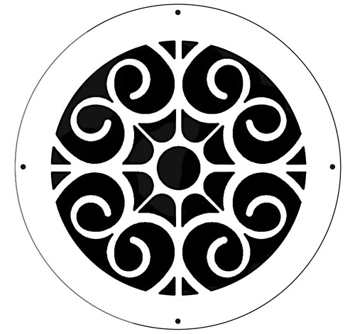 Round Classic Vent Cover Return (Oil Rubbed Bronze)  6" opening size (8" overall), no mounting holes, with 2.5" frame on back