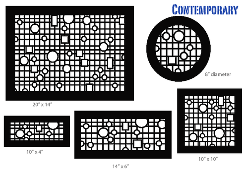 Contemporary Vent Cover Return (Black) -6.25" x 6.25" opening size (8.25" x 8.25" overall),  with mounting holes