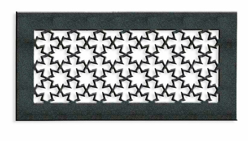 Gothic Vent Cover Return (Silver) - 8.75” x 4” opening size (10.25” x 5.5” overall) No mounting holes