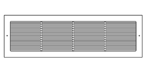 Pro-Linear Vent Cover Return End Cap (White) 28.625" x 5.125" duct opening (33.625" x 8" overall size), 1" depth,  with mounting holes (left and right sides)