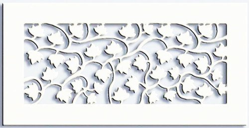 Vine Vent Cover Return (White) - 40" x 10" opening size (42" x 12" overall) With mounting holes Vine Vent Cover Return (White) - 40" x 10" opening size (42" x 12" overall) With mounting holes
