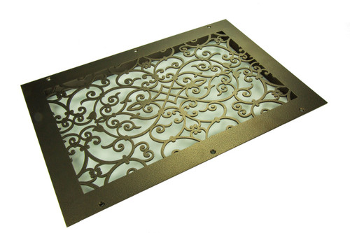 Corinthian Vent Cover Return (Black) - 24.625" x 4" overall size, .75" flange, no mounting holes, flat no frame