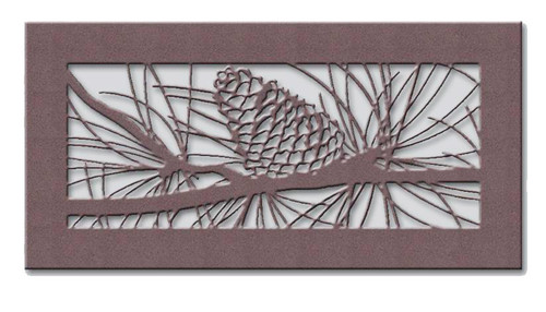 Pinecone Return Vent Cover (Copper Clad) - 14" x 7.375" opening size (16" x 9.375" overall) with mounting holes