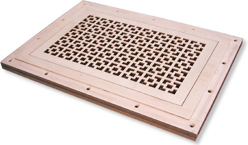 Wood Lobby Vent Cover Flush Mount Magnetic Frame (Maple) - 24" x 16"  opening size (26" x 18" overall ) no mounting holes