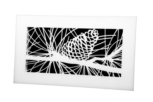 Pinecone Supply Vent Cover (White) - 12"w x 2"h opening size (18"w x 5"h overall) no mounting holes