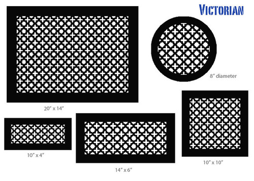 Victorian Vent Cover Return (Antique Bronze) - 15" x 15" opening size (17.5" x 17.5" overall) with mounting holes (1/4" from edges), flat no frame
