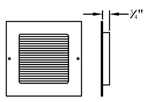 Pro-Linear Vent Cover Return (White) - 5.25" x 5.25" opening size (7.25" x 7.25" overall size) with mounting holes Pro-Linear Vent Cover Return (White) - 5.25" x 5.25" opening size (7.25" x 7.25" overall size) with mounting holes